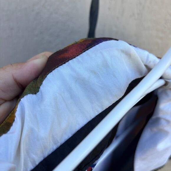 River Edge Sport 90s Windbreaker Jacket 1X Colorblock Black Multicolor Abstract - Picture 7 of 7